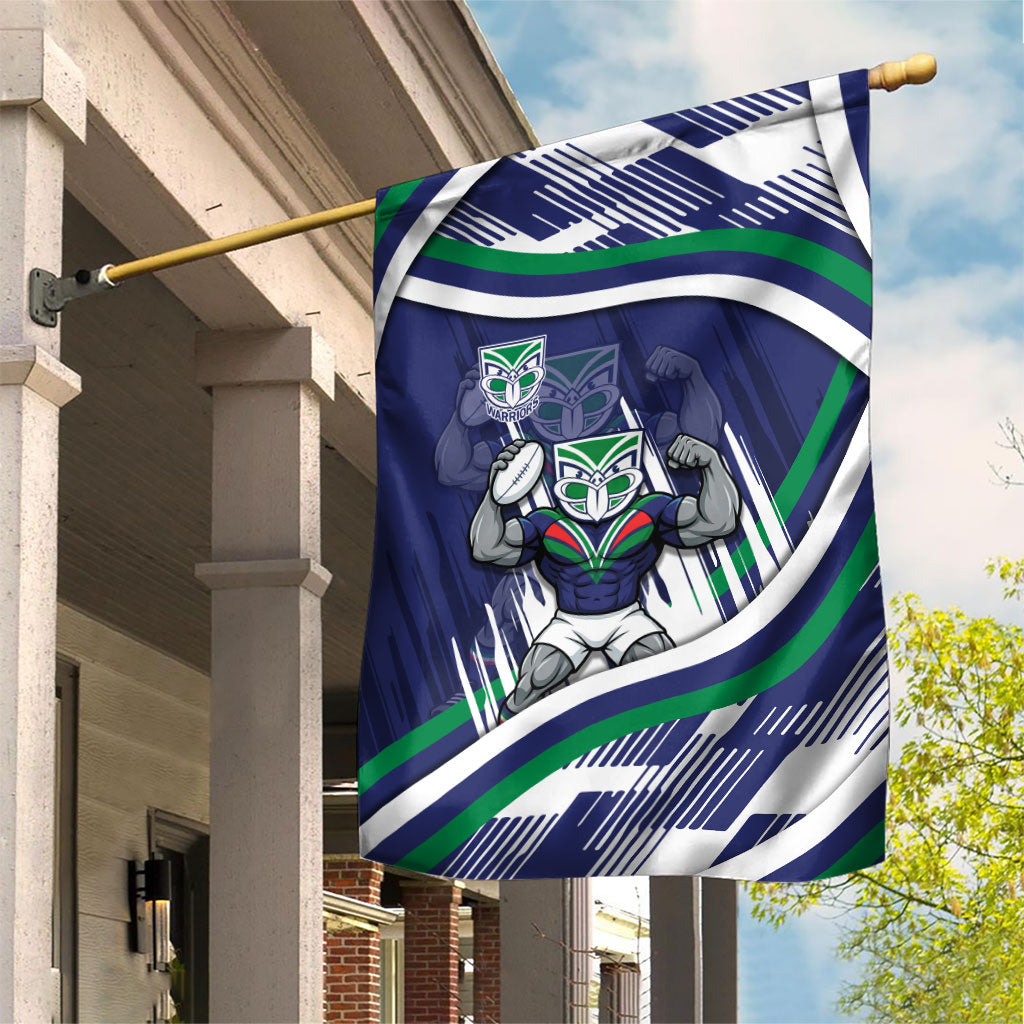 New Zealand Warriors Rugby Mascot Garden Flag Fierce Athlete Graphic in Sports Style