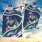 New Zealand Warriors Rugby Mascot Garden Flag Fierce Athlete Graphic in Sports Style