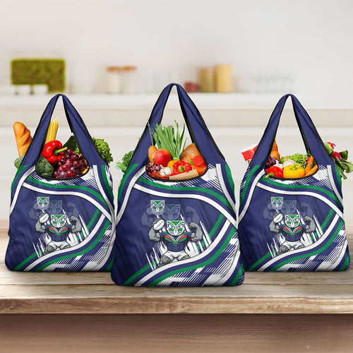 New Zealand Warriors Rugby Mascot Grocery Bag Fierce Athlete Graphic in Sports Style