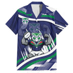 New Zealand Warriors Rugby Mascot Hawaiian Shirt Fierce Athlete Graphic in Sports Style
