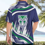 New Zealand Warriors Rugby Mascot Hawaiian Shirt Fierce Athlete Graphic in Sports Style