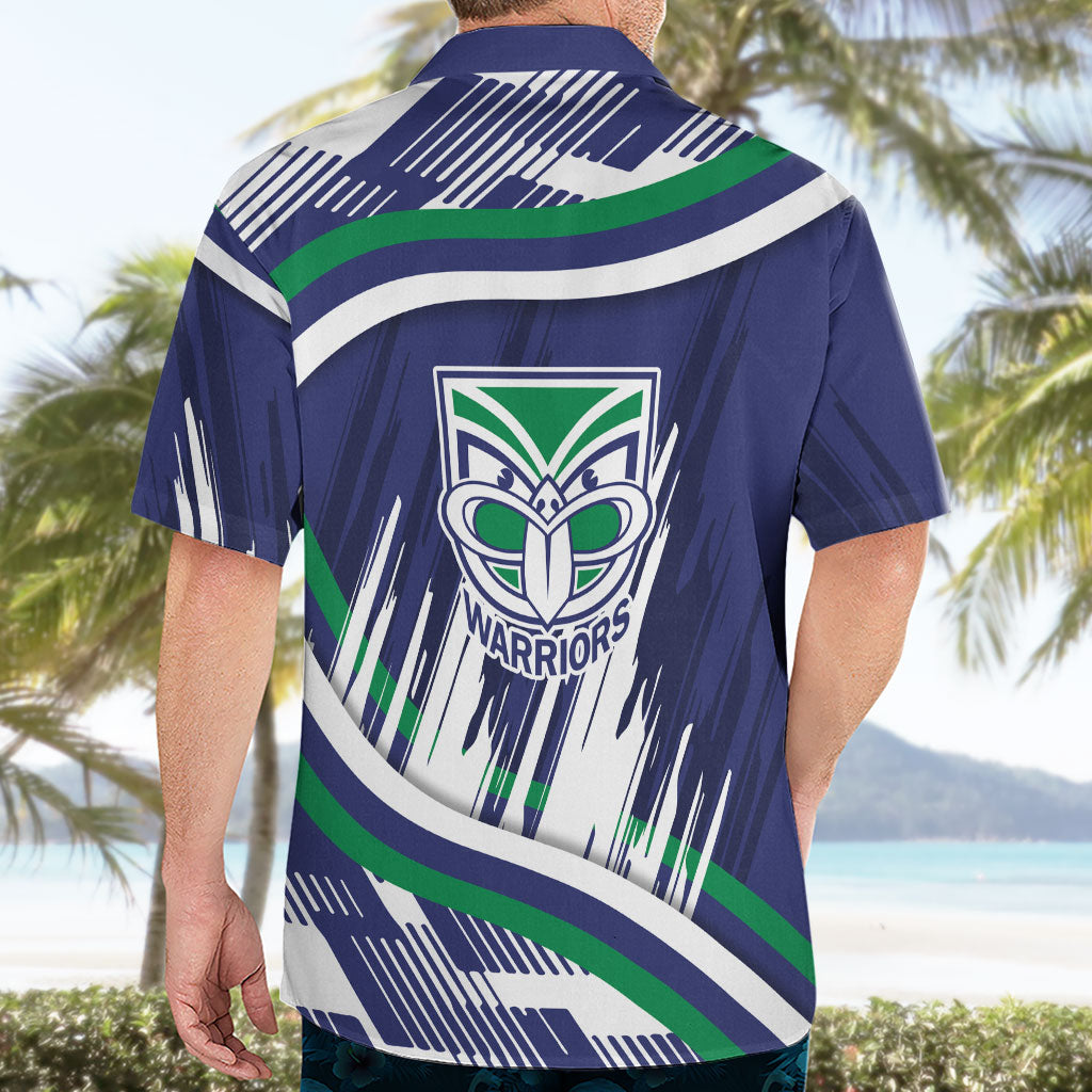 New Zealand Warriors Rugby Mascot Hawaiian Shirt Fierce Athlete Graphic in Sports Style