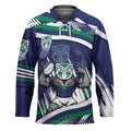 New Zealand Warriors Rugby Mascot Hockey Jersey Fierce Athlete Graphic in Sports Style