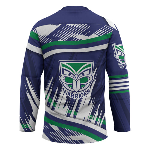 New Zealand Warriors Rugby Mascot Hockey Jersey Fierce Athlete Graphic in Sports Style