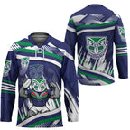 New Zealand Warriors Rugby Mascot Hockey Jersey Fierce Athlete Graphic in Sports Style