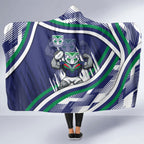 New Zealand Warriors Rugby Mascot Hooded Blanket Fierce Athlete Graphic in Sports Style
