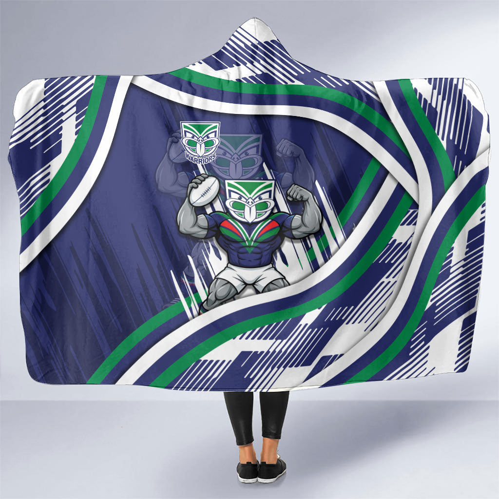 New Zealand Warriors Rugby Mascot Hooded Blanket Fierce Athlete Graphic in Sports Style
