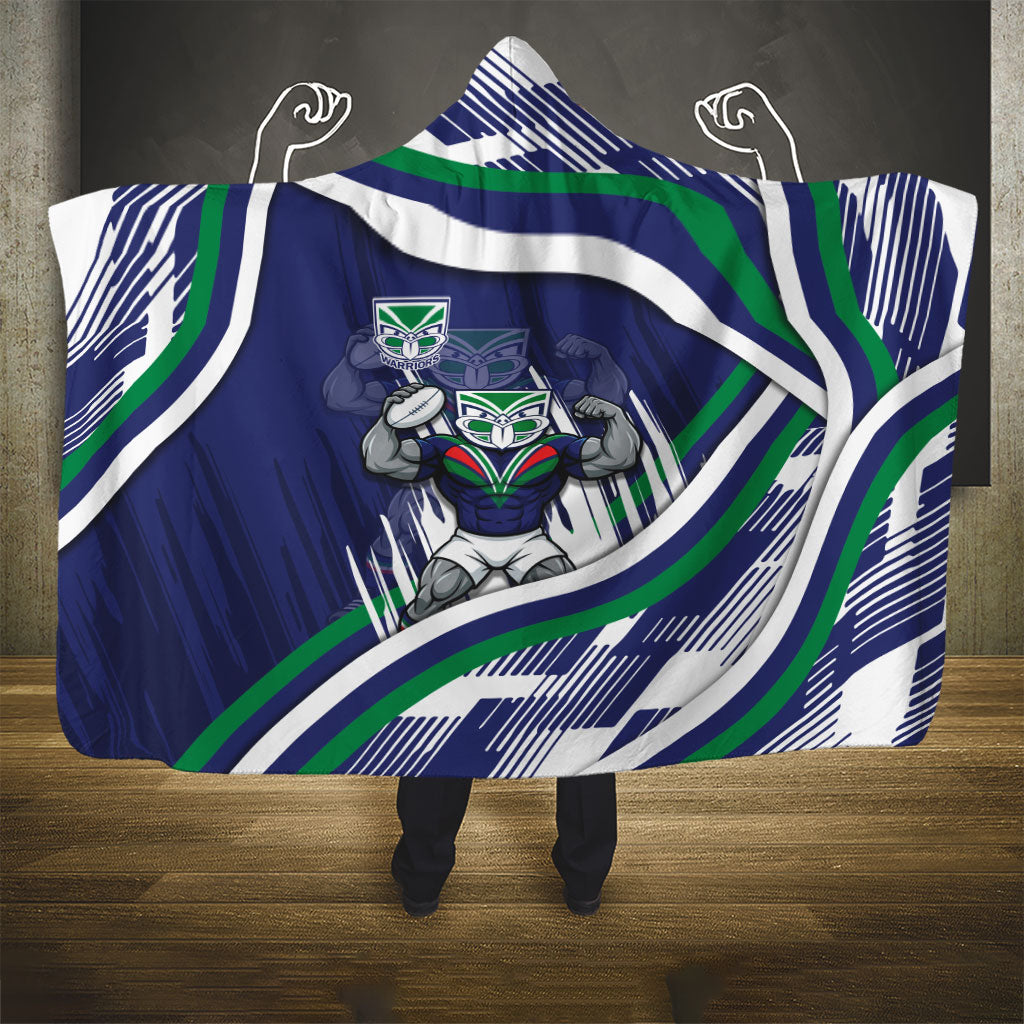 New Zealand Warriors Rugby Mascot Hooded Blanket Fierce Athlete Graphic in Sports Style
