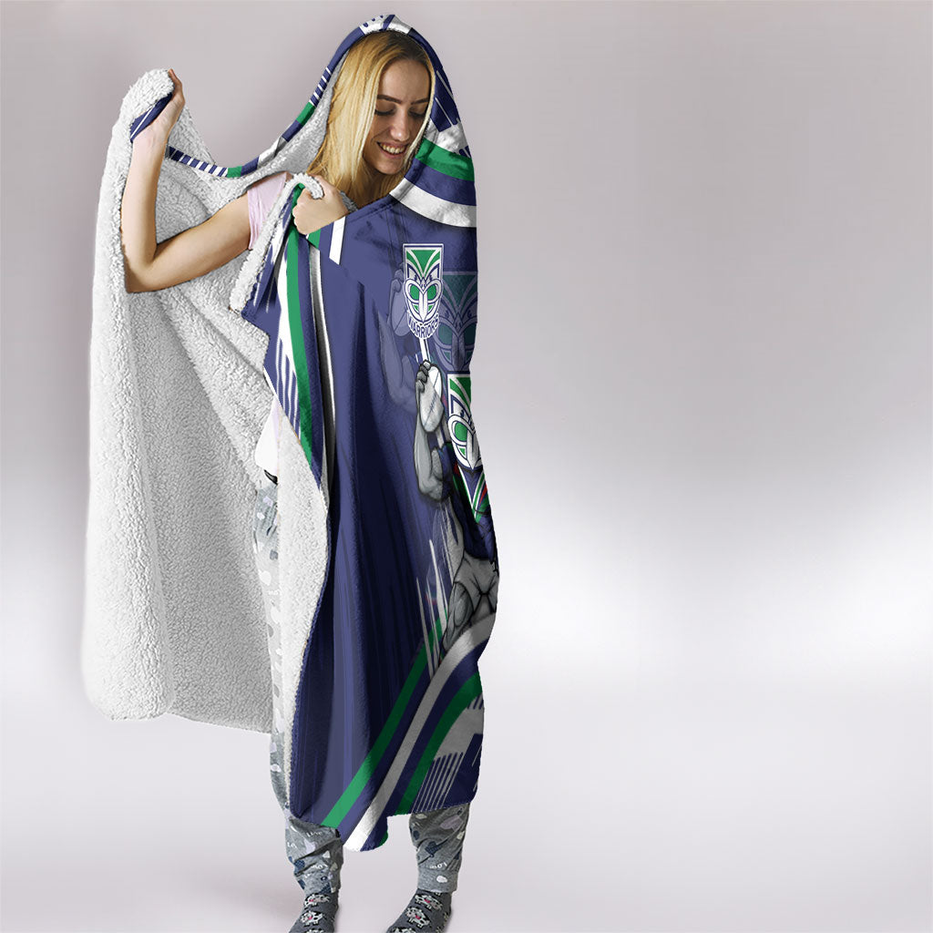 New Zealand Warriors Rugby Mascot Hooded Blanket Fierce Athlete Graphic in Sports Style