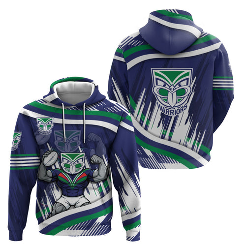 New Zealand Warriors Rugby Mascot Hoodie Fierce Athlete Graphic in Sports Style