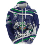 New Zealand Warriors Rugby Mascot Hoodie Fierce Athlete Graphic in Sports Style