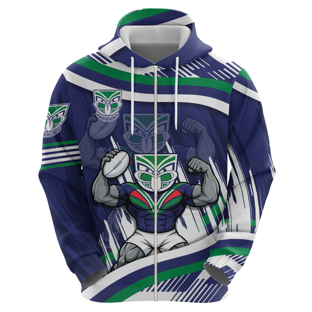 New Zealand Warriors Rugby Mascot Hoodie Fierce Athlete Graphic in Sports Style