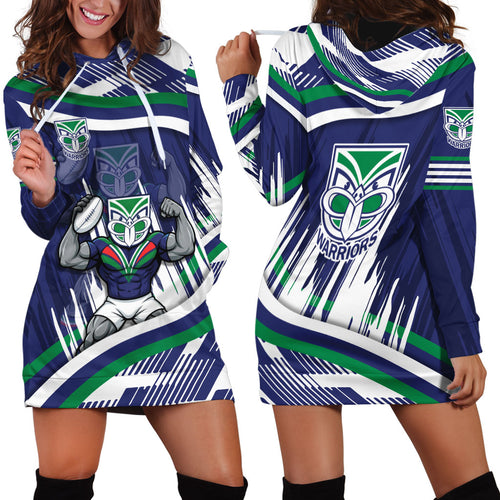 New Zealand Warriors Rugby Mascot Hoodie Dress Fierce Athlete Graphic in Sports Style