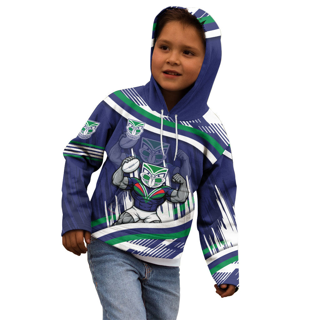 New Zealand Warriors Rugby Mascot Kid Hoodie Fierce Athlete Graphic in Sports Style