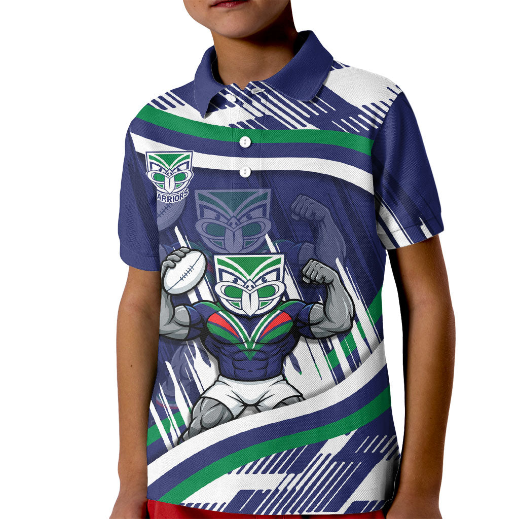 New Zealand Warriors Rugby Mascot Kid Polo Shirt Fierce Athlete Graphic in Sports Style
