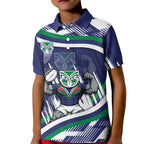 New Zealand Warriors Rugby Mascot Kid Polo Shirt Fierce Athlete Graphic in Sports Style