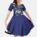 New Zealand Warriors Rugby Mascot Kid Short Sleeve Dress Fierce Athlete Graphic in Sports Style