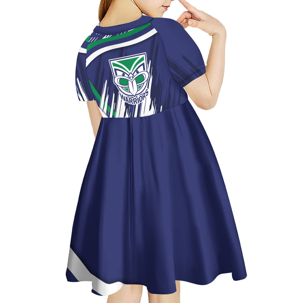 New Zealand Warriors Rugby Mascot Kid Short Sleeve Dress Fierce Athlete Graphic in Sports Style