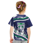 New Zealand Warriors Rugby Mascot Kid T Shirt Fierce Athlete Graphic in Sports Style