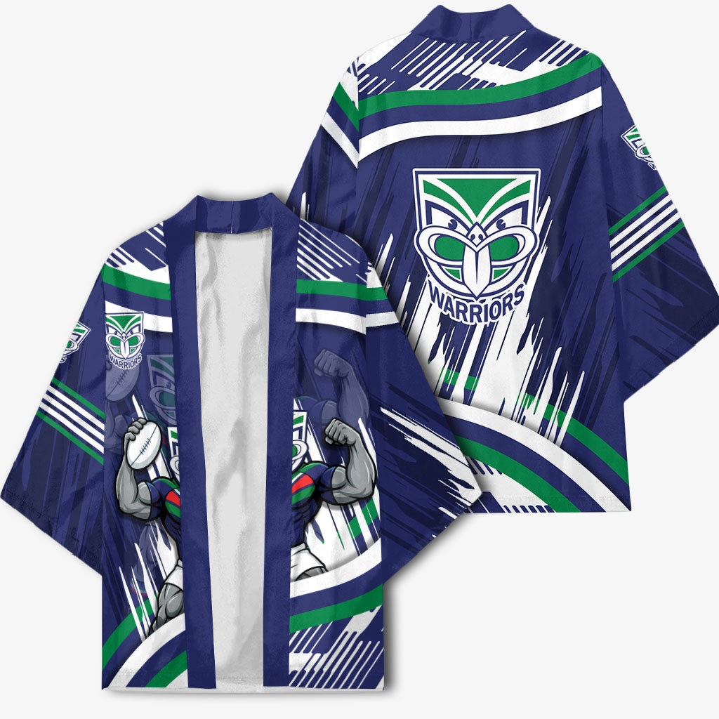 New Zealand Warriors Rugby Mascot Kimono Fierce Athlete Graphic in Sports Style