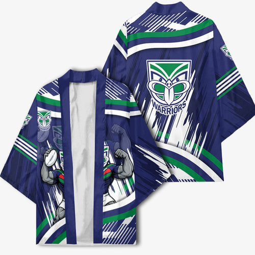 New Zealand Warriors Rugby Mascot Kimono Fierce Athlete Graphic in Sports Style