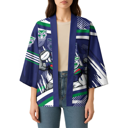 New Zealand Warriors Rugby Mascot Kimono Fierce Athlete Graphic in Sports Style