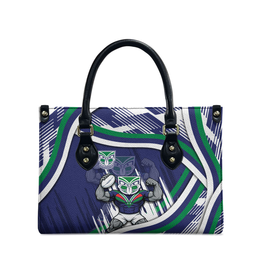 New Zealand Warriors Rugby Mascot Leather Bag Fierce Athlete Graphic in Sports Style