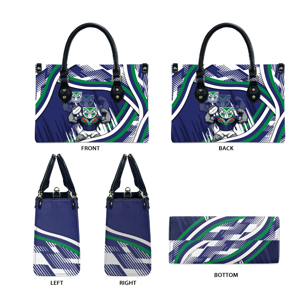 New Zealand Warriors Rugby Mascot Leather Bag Fierce Athlete Graphic in Sports Style