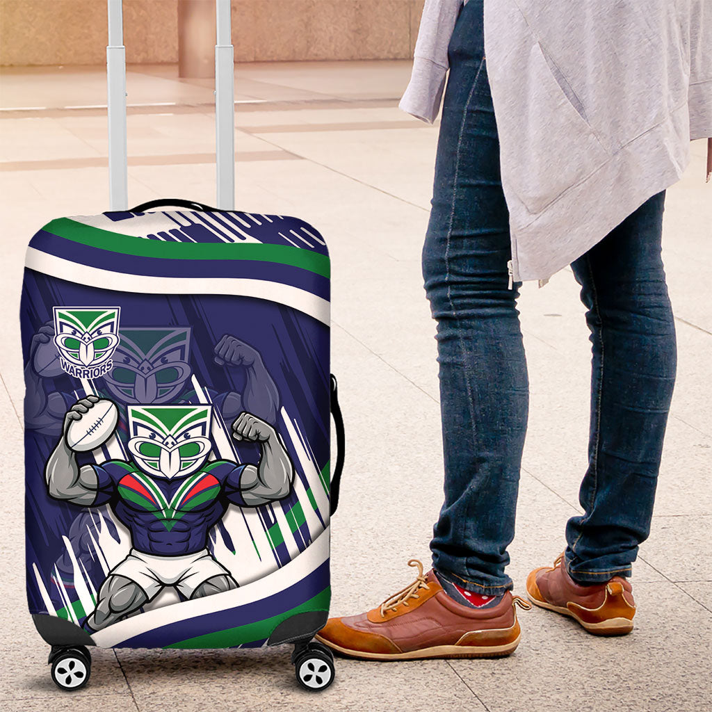 New Zealand Warriors Rugby Mascot Luggage Cover Fierce Athlete Graphic in Sports Style