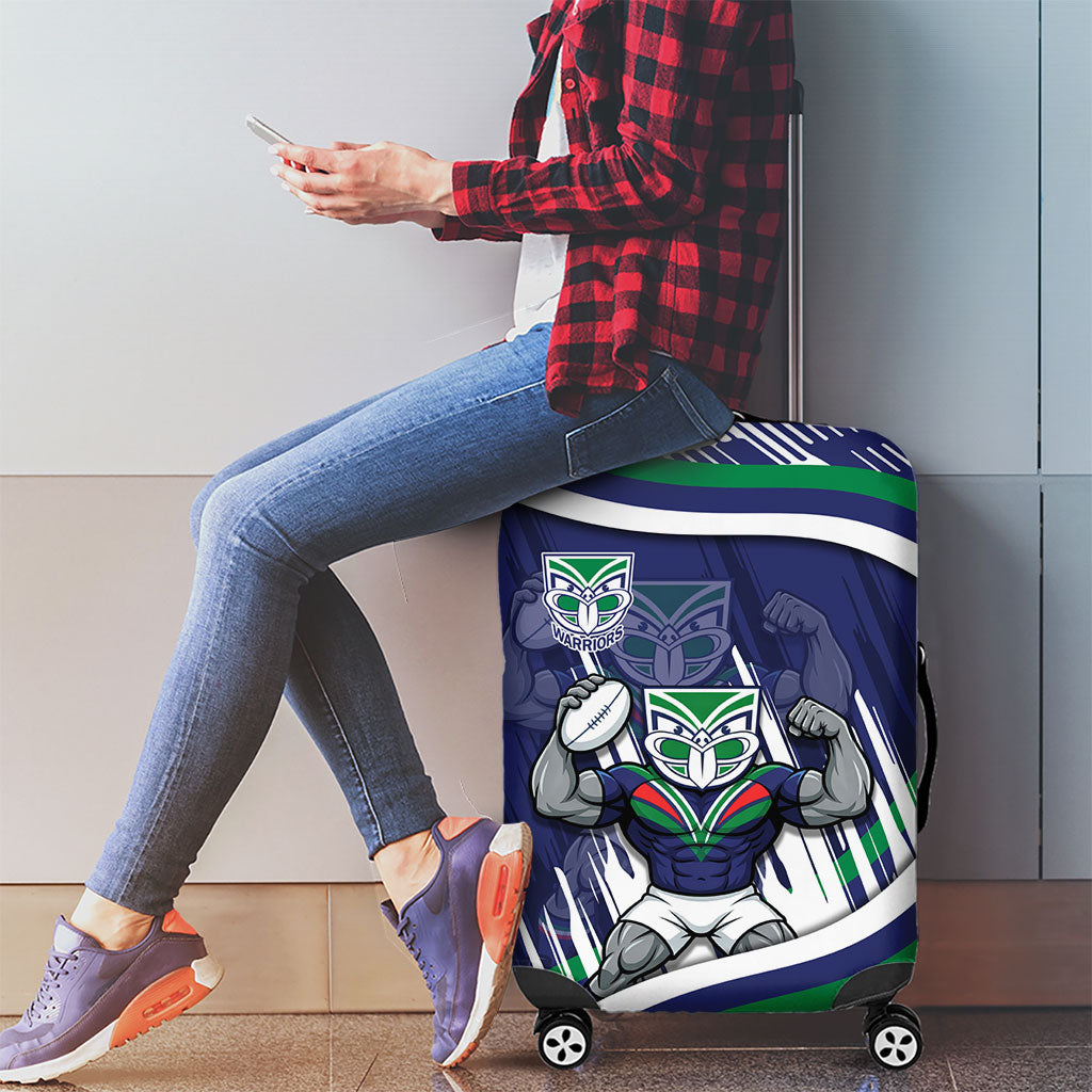 New Zealand Warriors Rugby Mascot Luggage Cover Fierce Athlete Graphic in Sports Style
