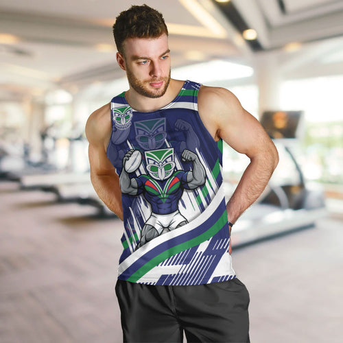 New Zealand Warriors Rugby Mascot Men Tank Top Fierce Athlete Graphic in Sports Style