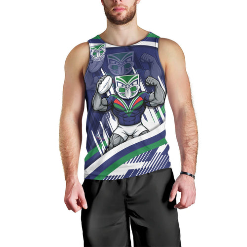 New Zealand Warriors Rugby Mascot Men Tank Top Fierce Athlete Graphic in Sports Style