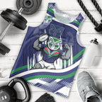 New Zealand Warriors Rugby Mascot Men Tank Top Fierce Athlete Graphic in Sports Style