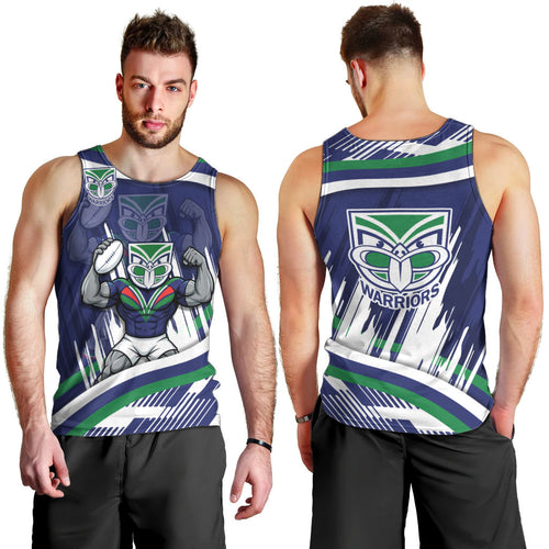 New Zealand Warriors Rugby Mascot Men Tank Top Fierce Athlete Graphic in Sports Style