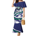 New Zealand Warriors Rugby Mascot Mermaid Dress Fierce Athlete Graphic in Sports Style