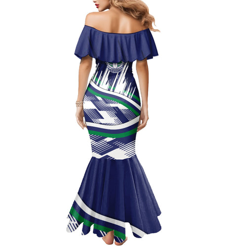 New Zealand Warriors Rugby Mascot Mermaid Dress Fierce Athlete Graphic in Sports Style