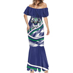 New Zealand Warriors Rugby Mascot Mermaid Dress Fierce Athlete Graphic in Sports Style