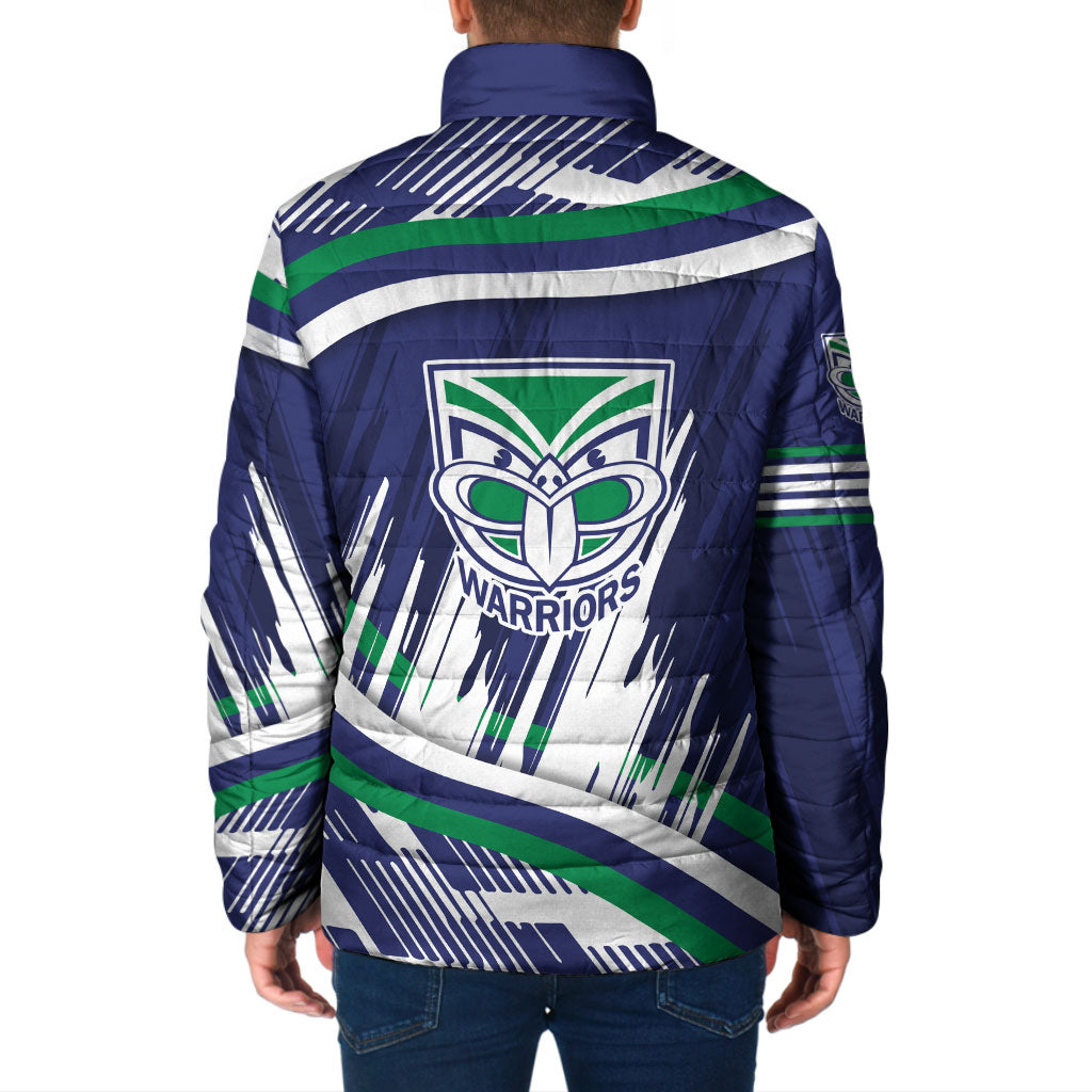 New Zealand Warriors Rugby Mascot Padded Jacket Fierce Athlete Graphic in Sports Style