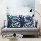 New Zealand Warriors Rugby Mascot Pillow Cover Fierce Athlete Graphic in Sports Style