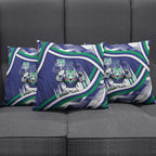 New Zealand Warriors Rugby Mascot Pillow Cover Fierce Athlete Graphic in Sports Style