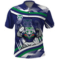 New Zealand Warriors Rugby Mascot Polo Shirt Fierce Athlete Graphic in Sports Style