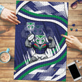 New Zealand Warriors Rugby Mascot Puzzle Fierce Athlete Graphic in Sports Style