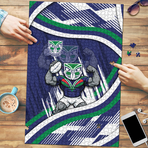New Zealand Warriors Rugby Mascot Puzzle Fierce Athlete Graphic in Sports Style