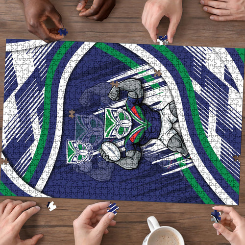 New Zealand Warriors Rugby Mascot Puzzle Fierce Athlete Graphic in Sports Style