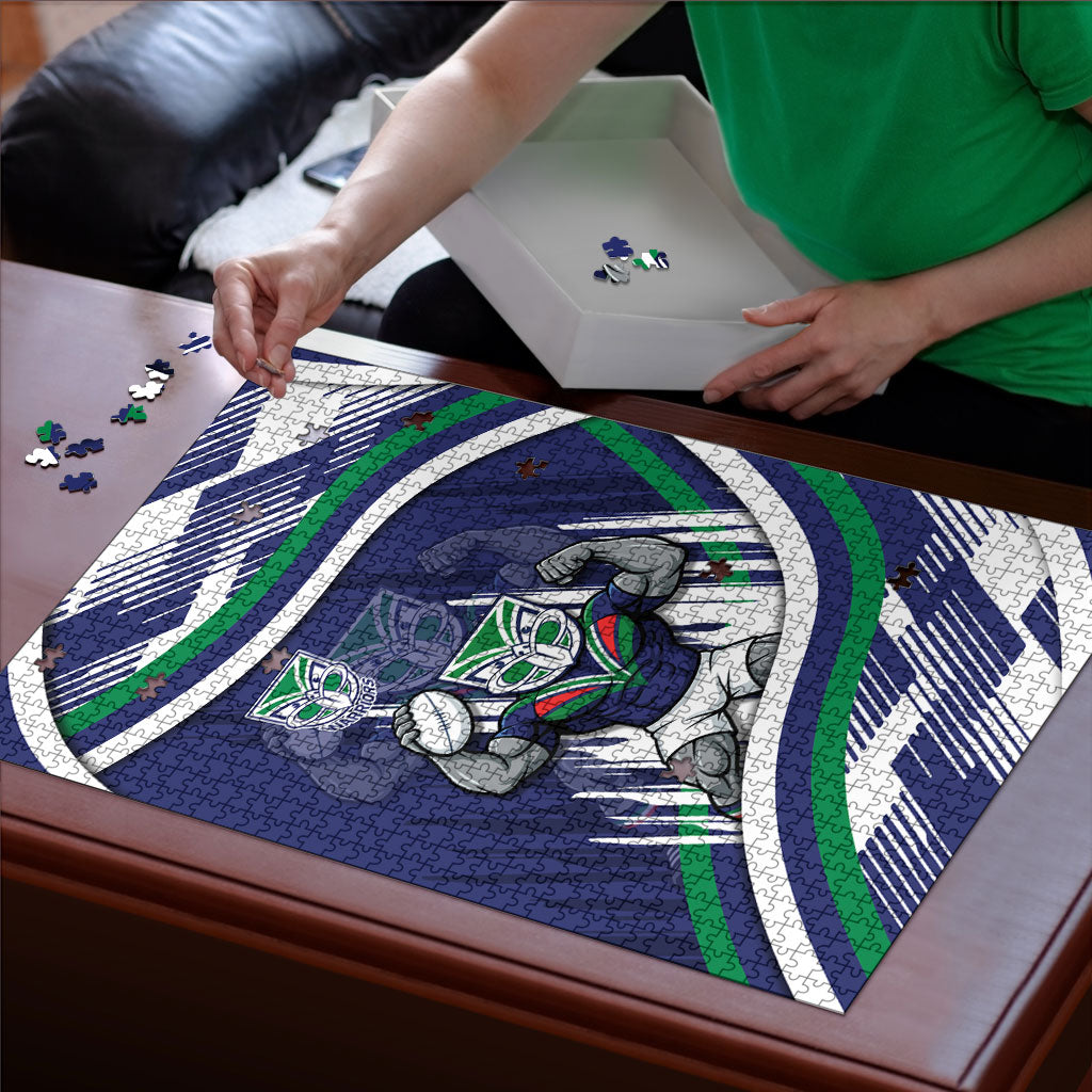 New Zealand Warriors Rugby Mascot Puzzle Fierce Athlete Graphic in Sports Style