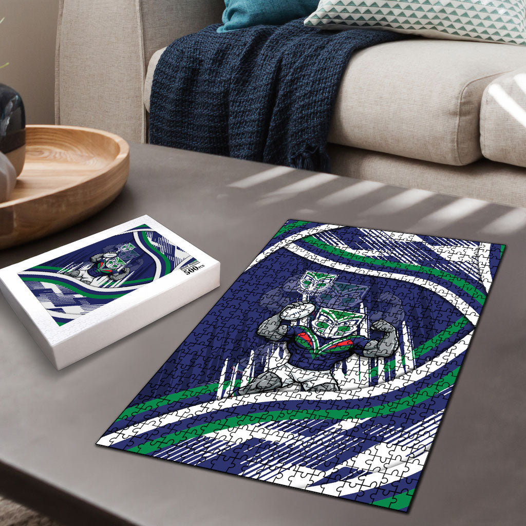 New Zealand Warriors Rugby Mascot Puzzle Fierce Athlete Graphic in Sports Style