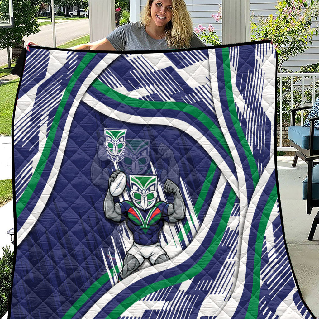 New Zealand Warriors Rugby Mascot Quilt Fierce Athlete Graphic in Sports Style