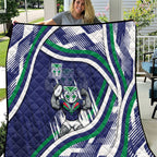 New Zealand Warriors Rugby Mascot Quilt Fierce Athlete Graphic in Sports Style