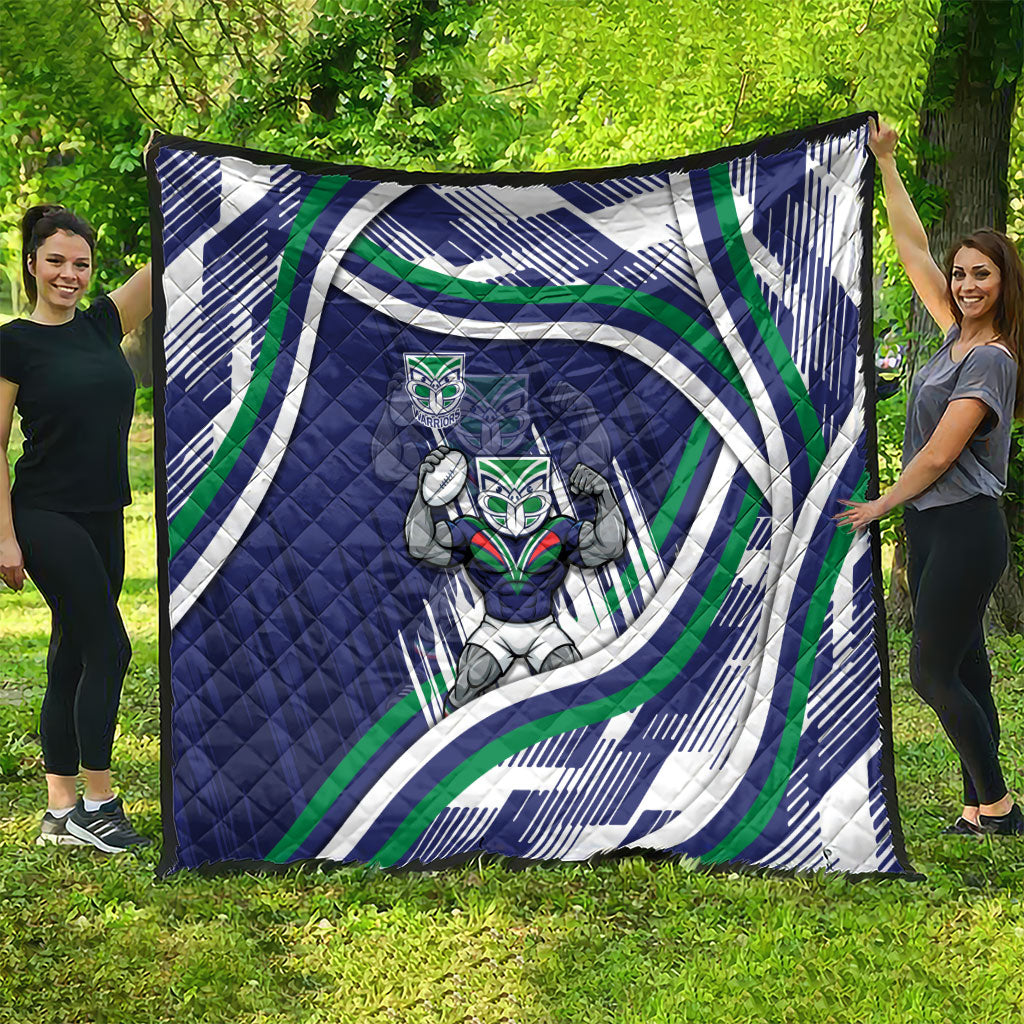New Zealand Warriors Rugby Mascot Quilt Fierce Athlete Graphic in Sports Style