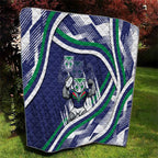 New Zealand Warriors Rugby Mascot Quilt Fierce Athlete Graphic in Sports Style